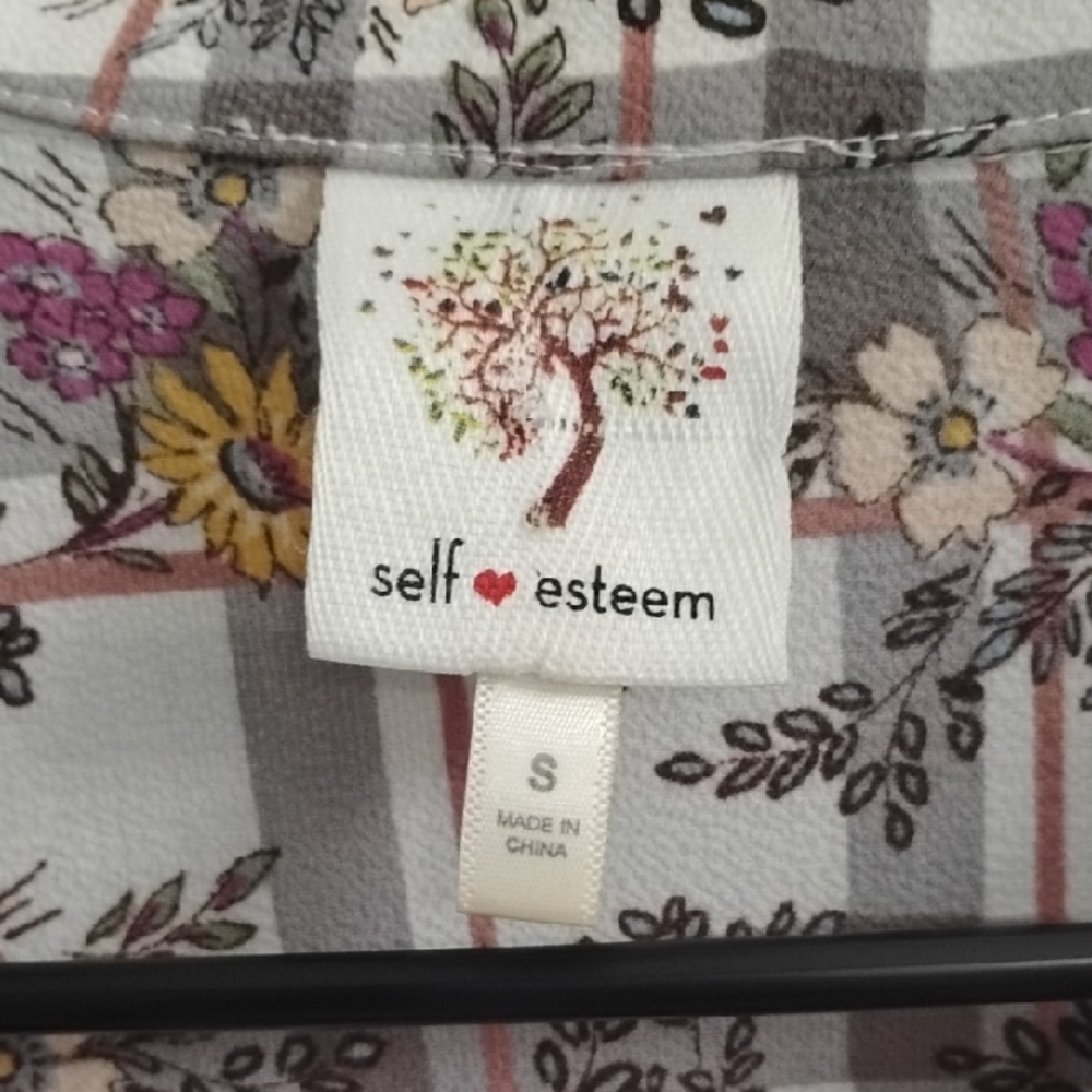 Self ❤️ Esteem Chic Floral Button Down Shirt ⭐ Like New ⭐ Size Small - Picture 2 of 5